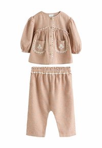 Next REGULAR FIT - LONG SLEEVE 2 PIECE SET - Bluse - rust brown gingham