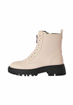 CHUNKY STUDDED ZIP - REGULAR FIT - Stövletter - cream