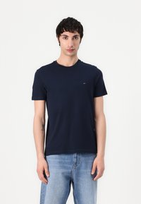 Tommy Jeans TEE 3 PACK - T-shirt basic - ecru/dark night navy/red