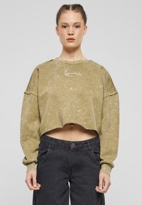 Karl Kani - SIGNATURE CROP CREW - Sweatshirt - olive Thumbnail Image 1