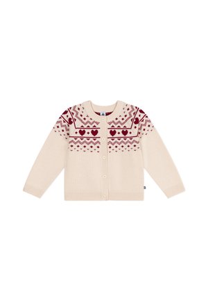 Petit Bateau PETIT CARDIGAN TRICOT JERSEY JACQUARD [93] - Strickjacke - avalanche/amarante