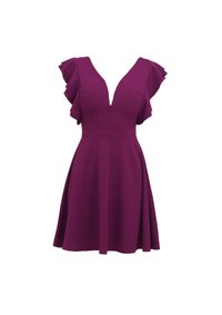 FLUTTER SLEEVES DRESS - Vestido de dia - plum