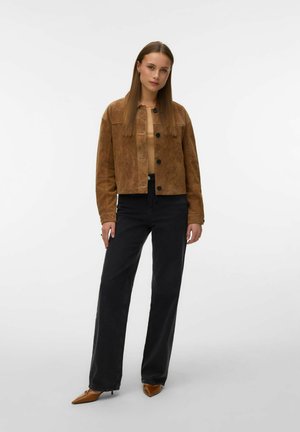 Vero Moda VMROYCESTINE - Veste en cuir - tobacco brown