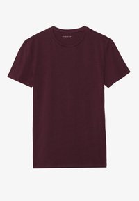 Pier One 3 PACK BASIC MUSCLE FIT T SHIRT - T-shirts - bordeaux/dark green/dark blue