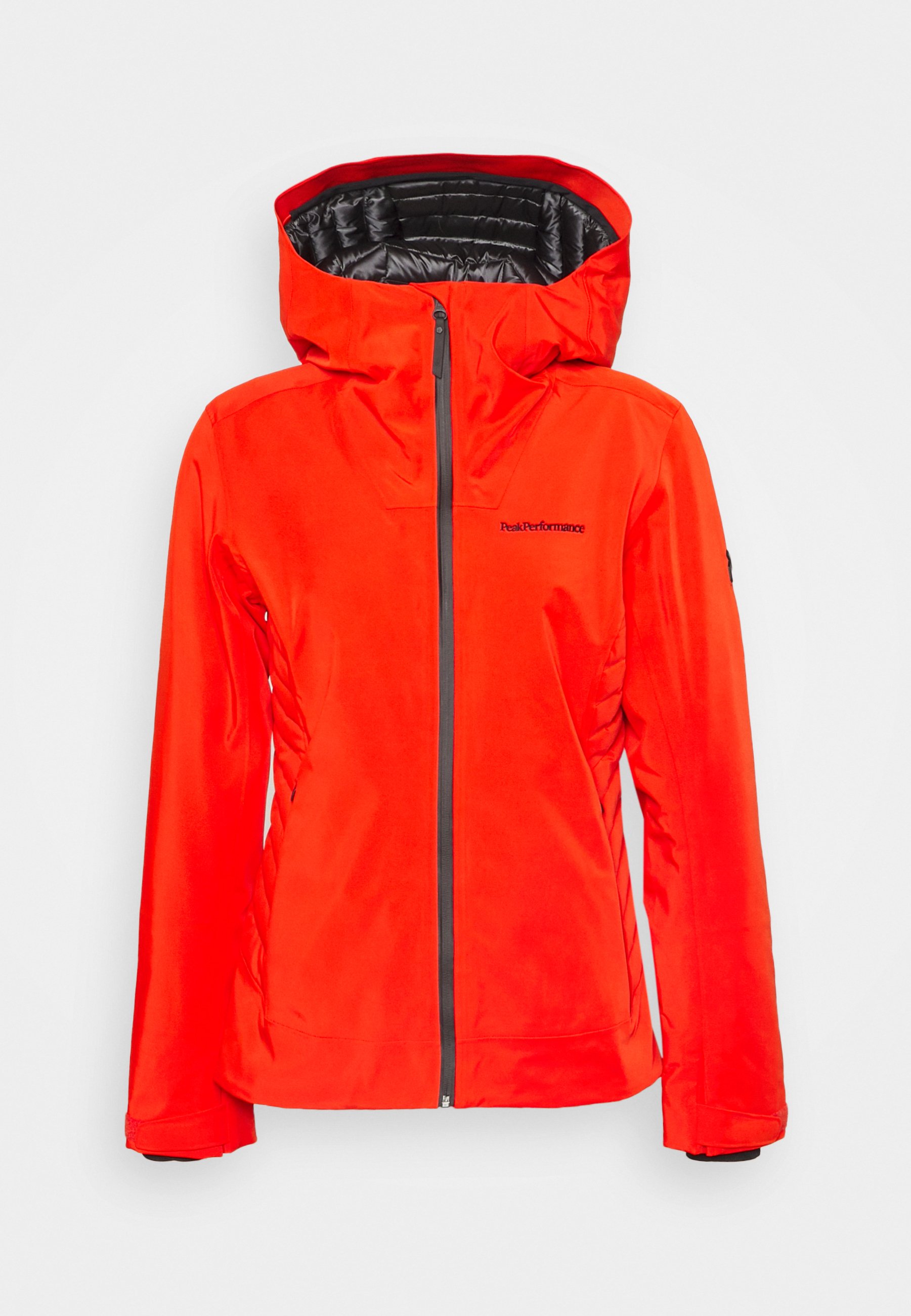 red puffer ski jacket
