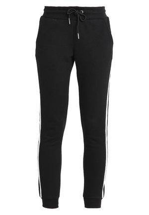 Urban Classics LADIES COLLEGE CONTRAST - Tracksuit bottoms - black/white/black