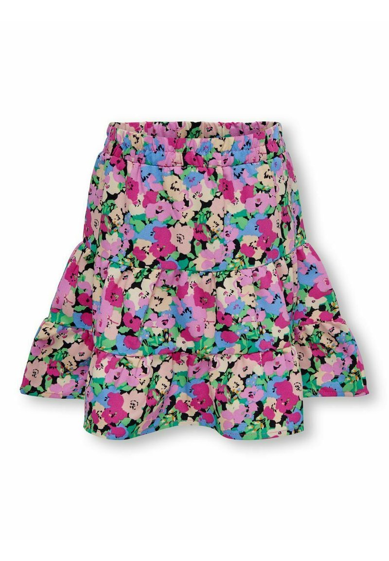 Jupe florale vintage rétro taille haute imprimé mi-longue ligne a