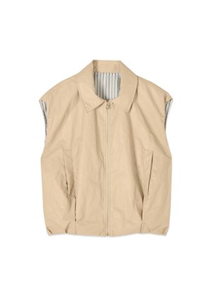 Oltre, GILET CON ZIP E TASCHE - Bodywarmer - beige
