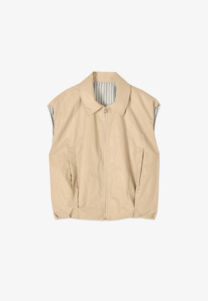Oltre, GILET CON ZIP E TASCHE - Bodywarmer - beige