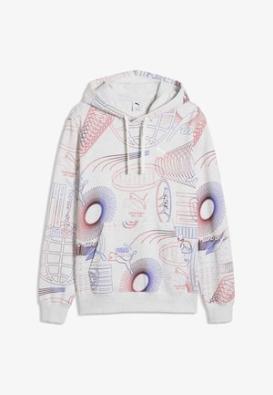 Puma, ESSENTIALS PRINTED GRAPHIC HOODIE - Kapuzenpullover - white glow heather