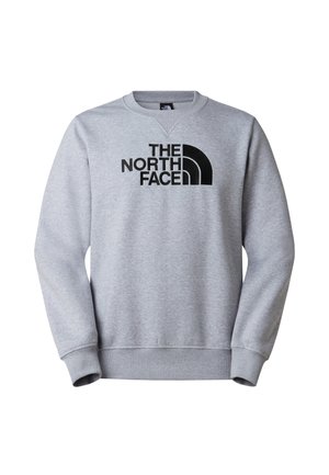 Szara bluza z miękkiego materiału, z okrągłym dekoltem i długimi rękawami. Na przodzie znajduje się czarne logo w zakrzywionym wzorze.