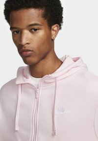 Nike Sportswear M CLUB HOODIE FZ BB - Camisola com fecho - pink foam/pink foam/(white)
