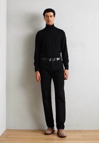 Zign LEATHER UNISEX - Klassiske belter - black/gold-coloured