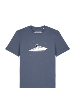 watapparel, FLY ME TO THE MOON - T-Shirt print - blue grey