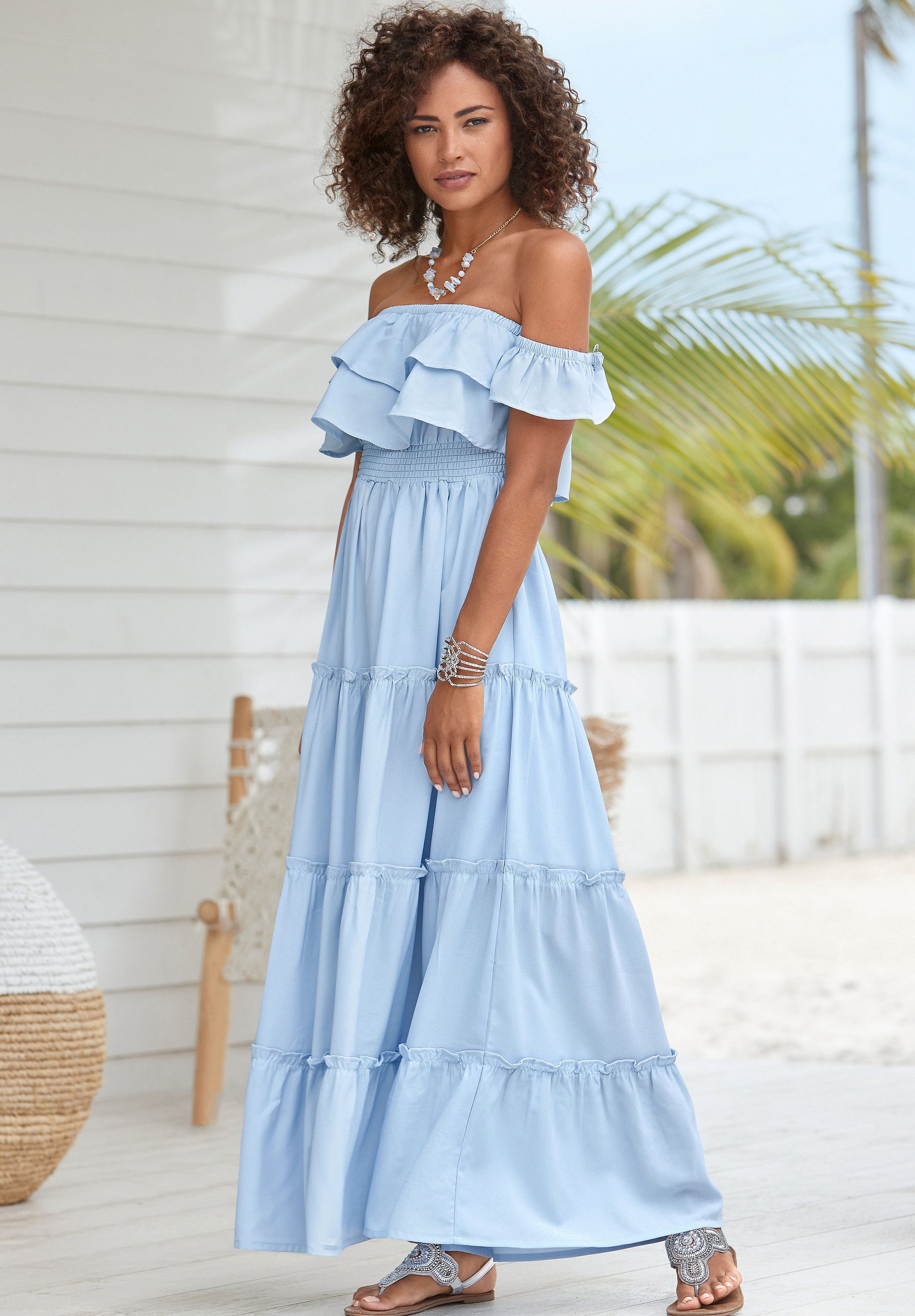 lascana bandeau maxi dress Women's Bandeau Maxi Dress - LASCANA