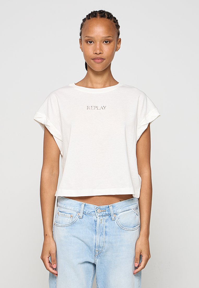 Replay T-shirt basic crème Replay T-shirt basic crème