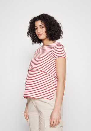 Anna Field MAMA MATERNITY LONG TEE  - Βασικό μπλουζάκι - red/off-white