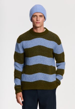 Strickpullover - green blue wave