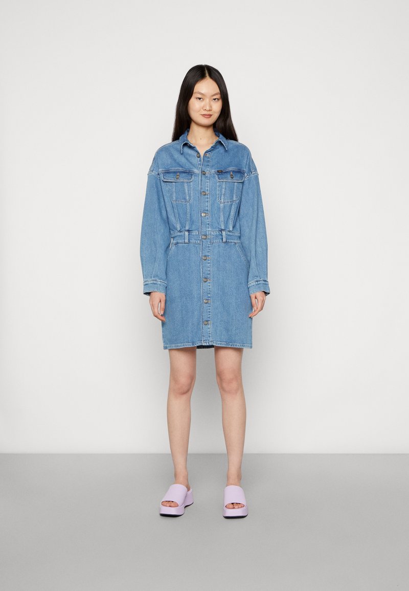 Lee BUTTON DOWN DRESS Denim dress blue denim Zalando.ie