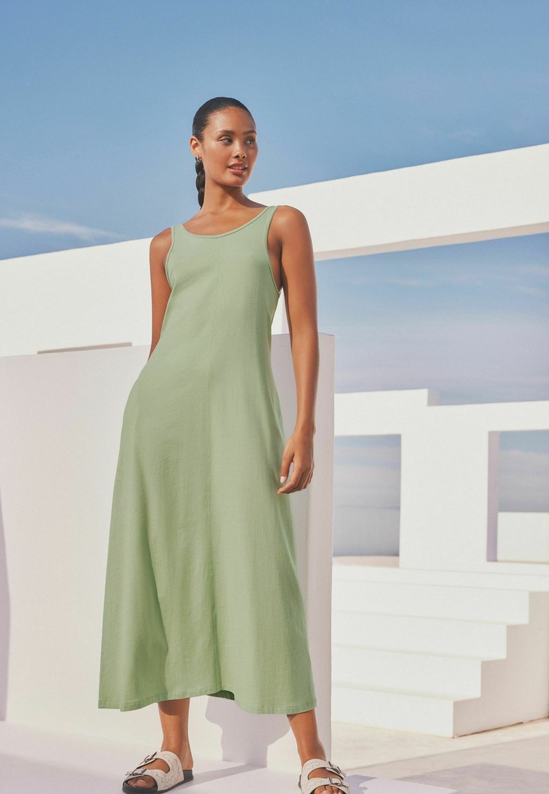 Next SLEEVELESS TALL - REGULAR FIT - Trikotaažkleit - sage green