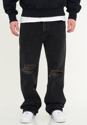 RIPPED JEANS LOOSE-FIT STRAIGHT-LEG BAGGY - Jeans Relaxed Fit - washed black
