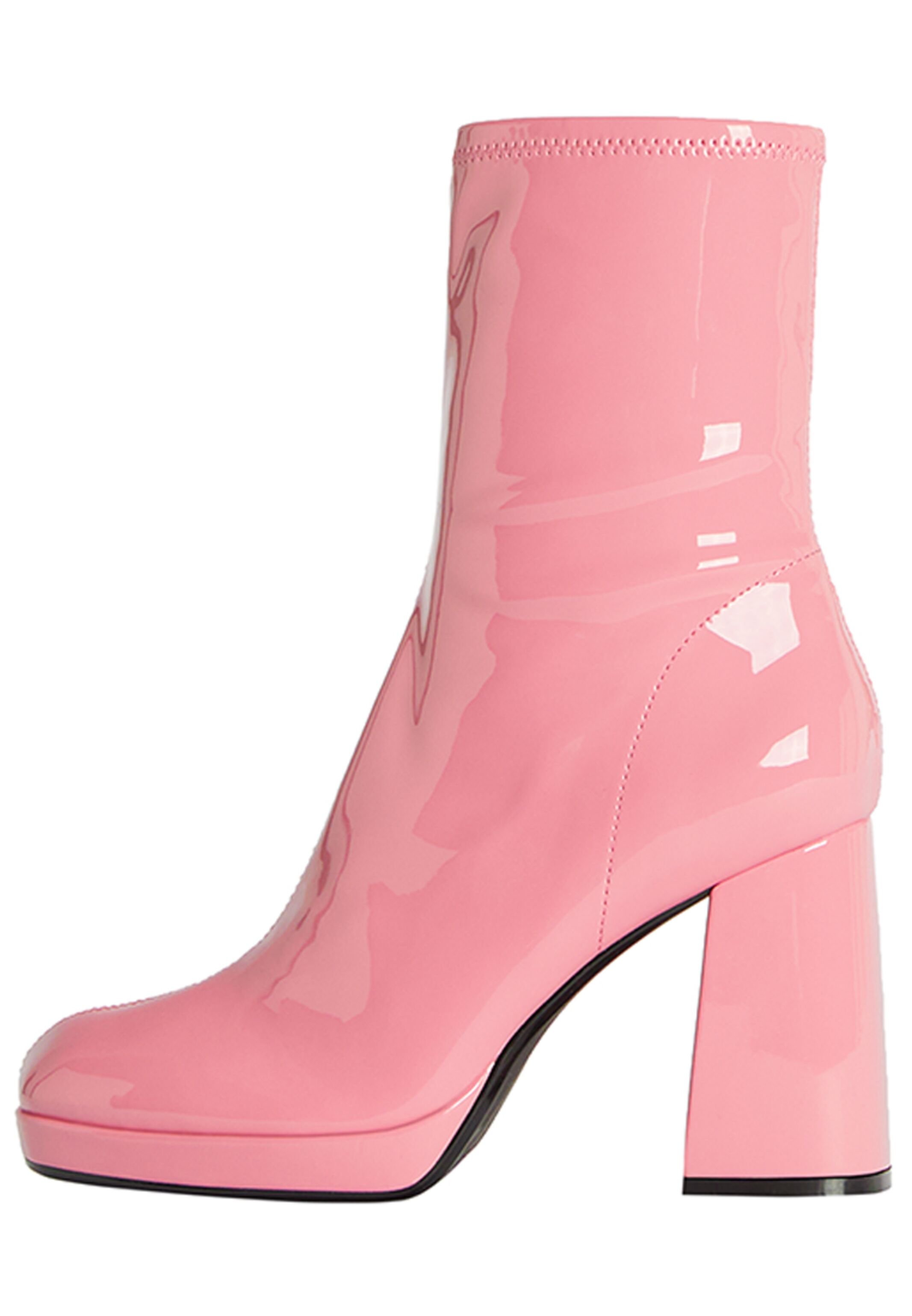 Bershka FITTED MINI - Enkellaarsjes met plateauzool - pink/donkerroze -  Zalando.nl
