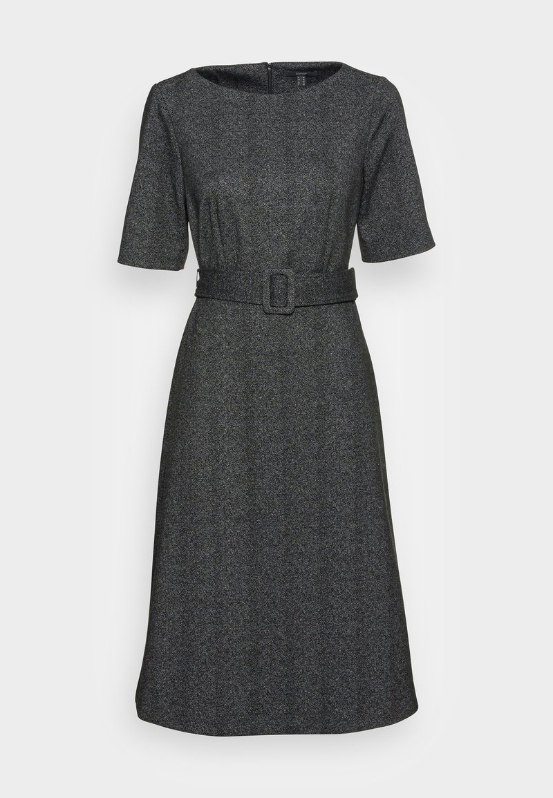 Robe fourreau à basque noire chic