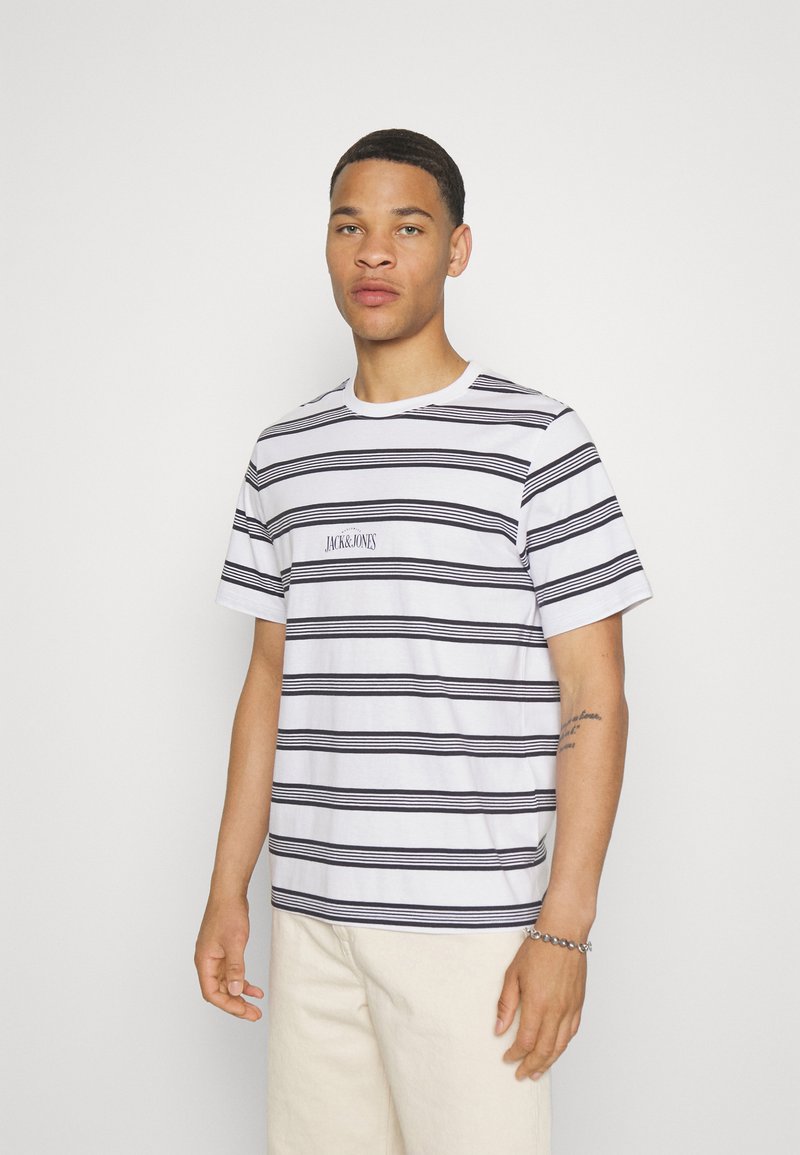 JACK & JONES Jprblalogo Spring Tee SS Maglietta Uomo A Righe – Cotone Biologico, Manica Corta, Vestibilità Regular
