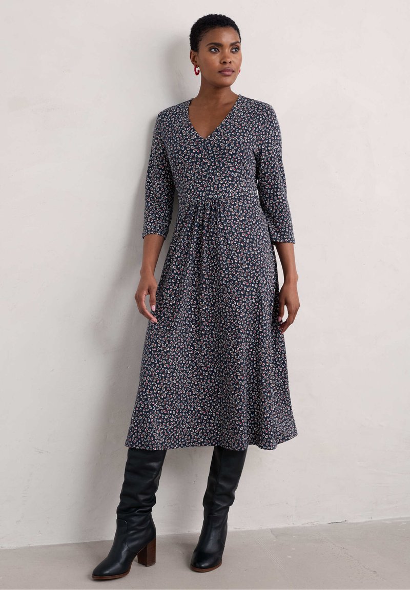 Seasalt Cornwall Žerzejové šaty - navy feather marks maritime