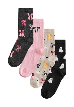 Next, HALLOWEEN PATTERNED ANKLE SOCKS 4 PACK - Socks - black pink