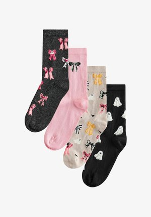 Next, HALLOWEEN PATTERNED ANKLE SOCKS 4 PACK - Socks - black pink