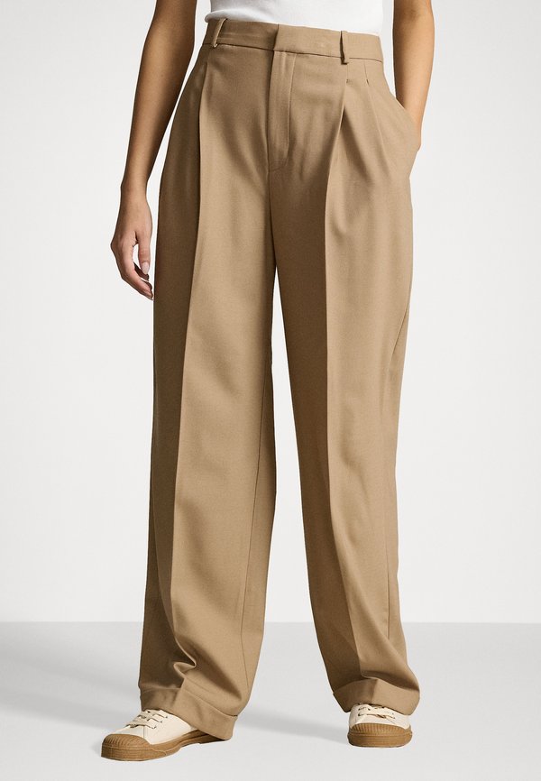 FULL LENGTH PLEATED - Trousers - camel