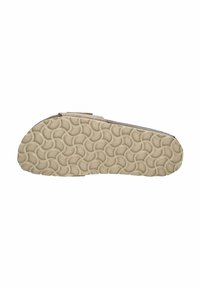 Semelle de chaussure dotée d'un motif texturé en vagues en caoutchouc beige clair, conçue pour l'adhérence et le confort avec une forme légèrement courb�ée.