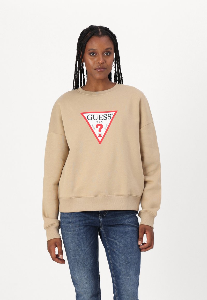Guess Jeans ICONIC TRIANGLE - Melegítőfelső - travertine sand