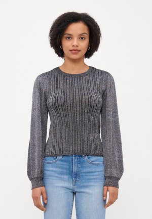 Vero Moda Petite VMTALIA O NECK - Pullover - black/silver-coloured