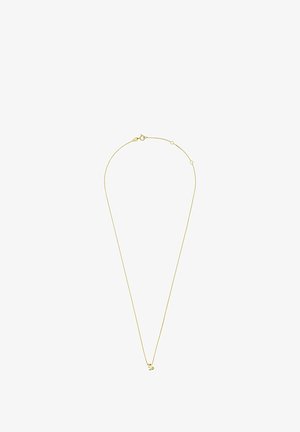 Collier délicat en chaîne d'or avec un petit pendentif zodiaque Capricorne en or, centré sur un fond blanc.