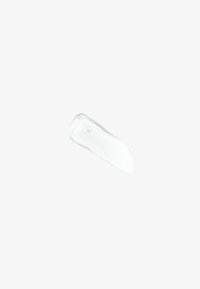 Transparent shoehorn with a smooth, curved shape and a small hole for hanging. Made of flexible plastic, ideal for easy shoe access.
