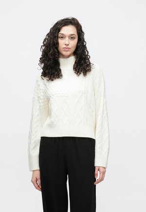 EASY MOCKNECK JETSTREAM CABLE - Strickpullover - off white