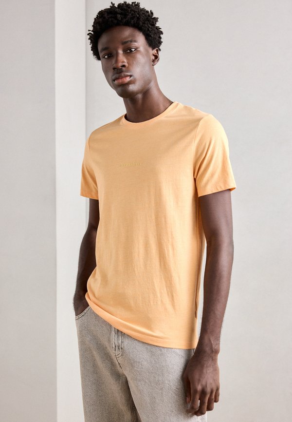 TEE - T-Shirt print - bright peach melange