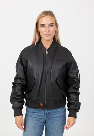 Leren jas - black