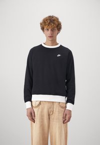 Nike Sportswear CLUB RAGLAN CREW - Sweatshirt - black/midnight navy/white