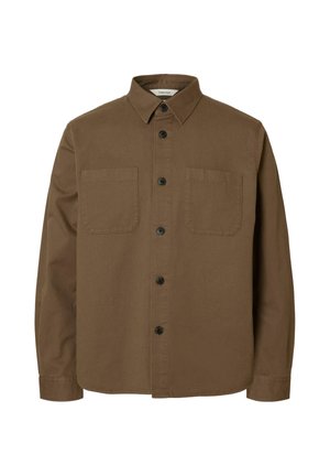 Selected, OVERSHIRT REGULAR FIT TWILL - Letná bunda - chocolate chip