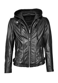 Mustang LEDERJACKE MIT SCHNALLEN - Leren jas - black