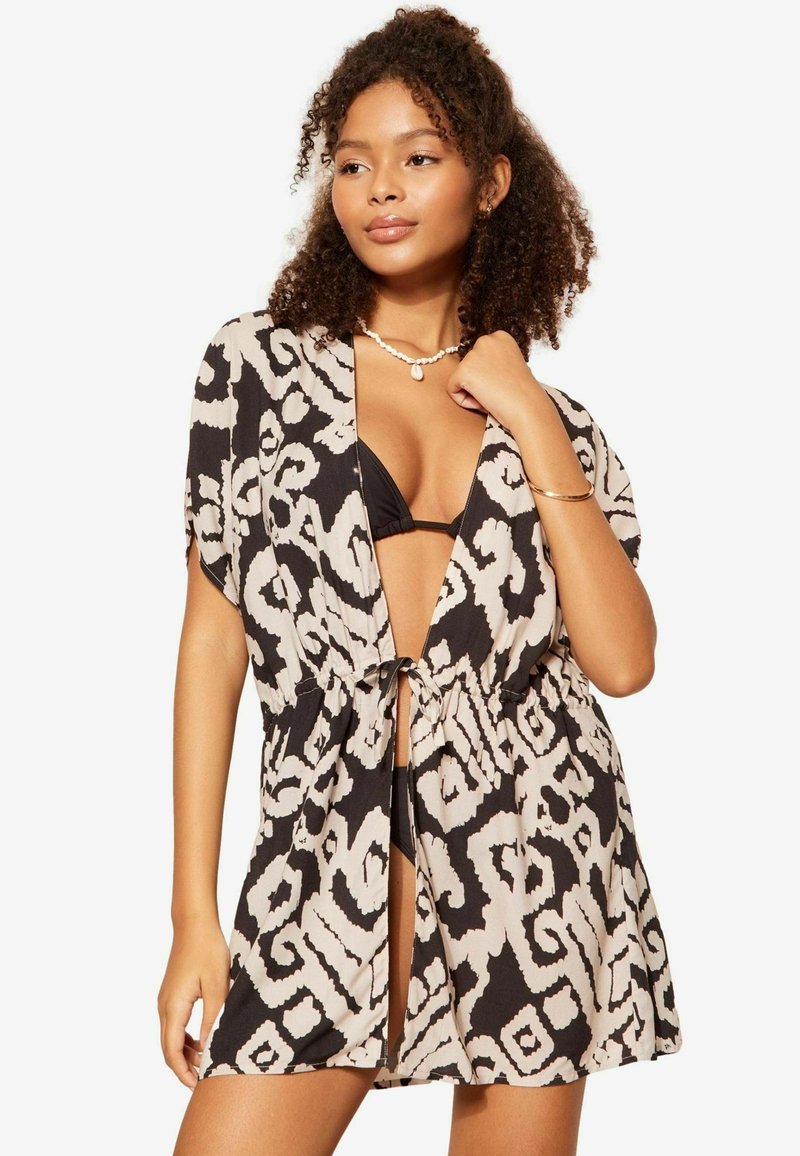 Friends Like These TIE WAIST SHORT SLEEVE - Blúzka - black white