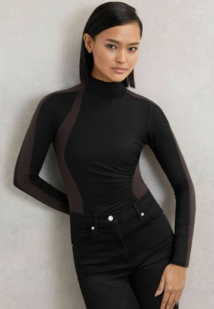 Top dugih rukava - black/chocolate brown