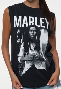 Paradiso Clothing BOB MARLEY B&W PORTRAIT MUSCLE - Top - black