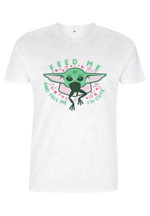 STAR WARS THE MANDALORIAN FEED ME AND TELL ME I'M CUTE - Print T-shirt - white