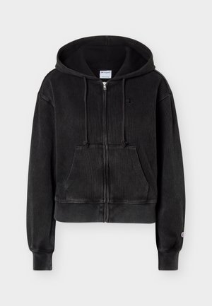 Champion, WAFFLE FULL ZIP HOODIE - Sweat zippé - black