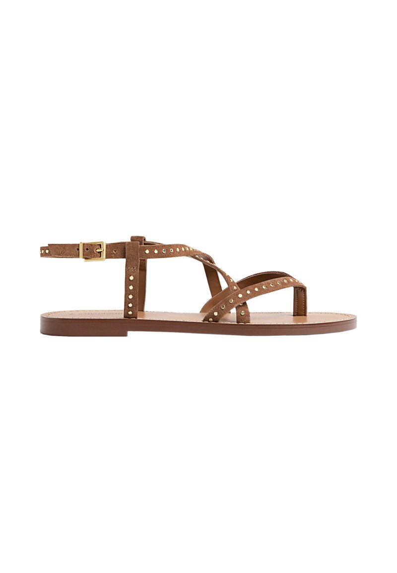Stradivarius WITH STUDS - Sandaler m/ tåsplit - brown