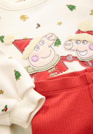 Next SET - Bluză de molton - cream/red christmas